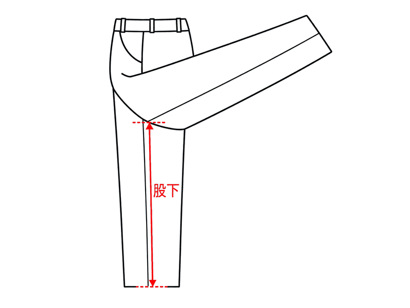 パンツの計測箇所：股下